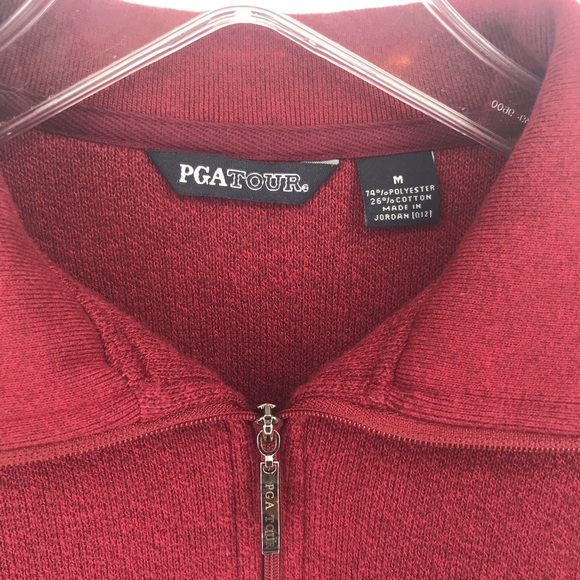 Burgundy PGA Tour Half-zip pullover Men’s M - Picture 2 of 8